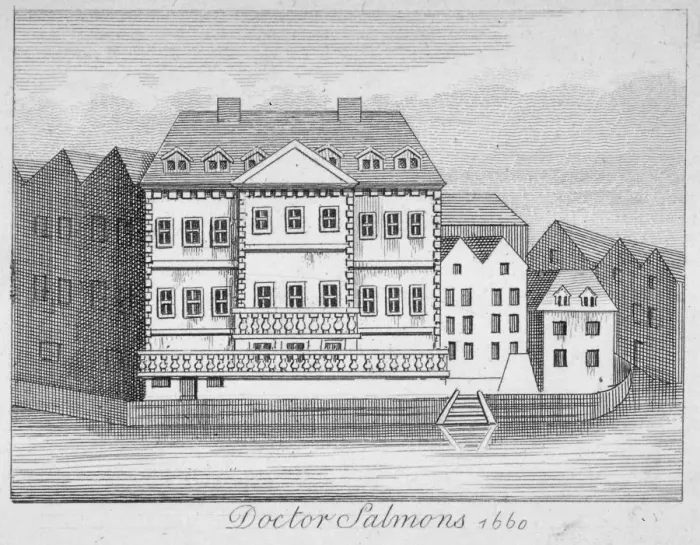 Framed Print : View of Dr Salmons house on the Fleet River, City of London, 1801 Framed Print : View of Dr Salmons house on the Fleet River, City of London, 1801