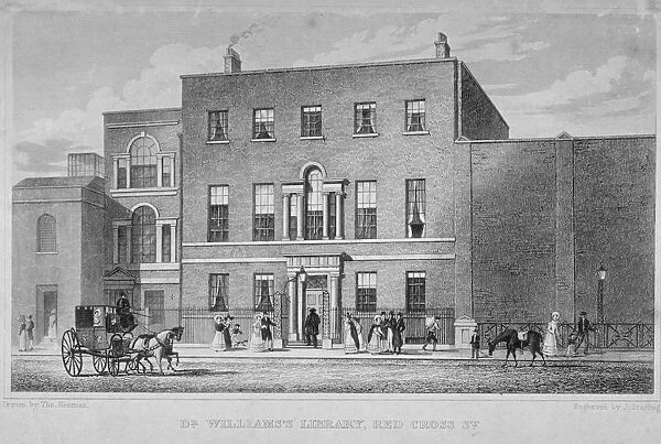 View of Dr Williamss Library in Redcross Street, City of London, 1829. Artist