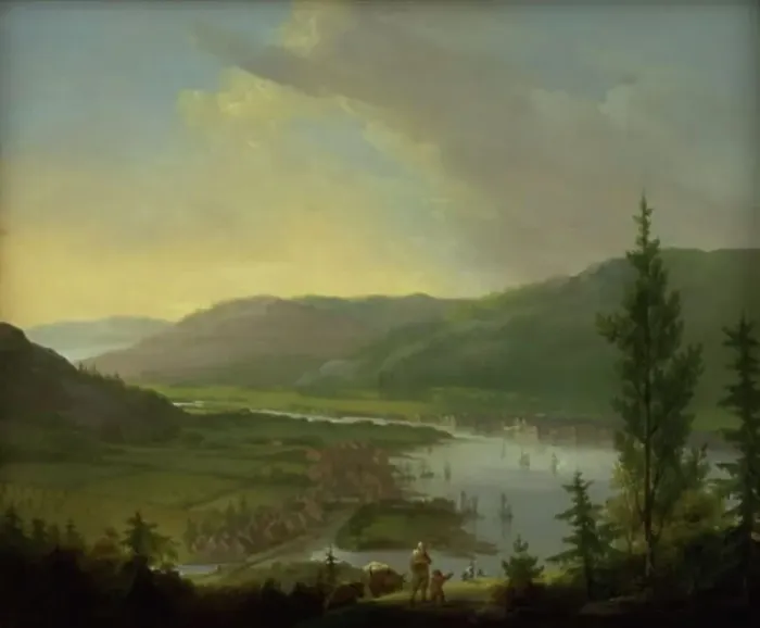 Framed Print : View towards Drammen, Norway, 1790-1799. Creator: Christian August Lorentzen