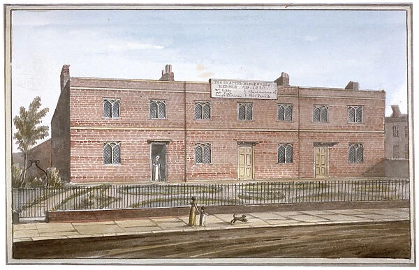 View of Drapers Almshouses in St Georges Fields, Southwark, London, 1825. Artist