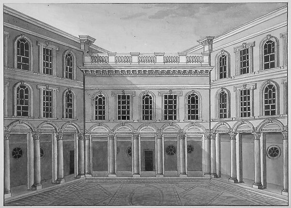 View of the Drapers Hall inner court, Throgmorton Street, City of London, 1850