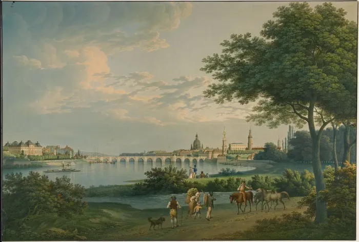 Framed Print : View of Dresden, 1810. Artist: Hammer, Christian Gottlieb (1779-1864) Framed Print : View of Dresden, 1810. Artist: Hammer, Christian Gottlieb (1779-1864)