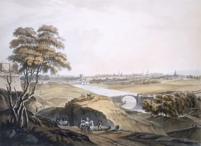 Framed Print : View of Dublin. Creator: Irish school, (18th century) Framed Print : View of Dublin. Creator: Irish school, (18th century)