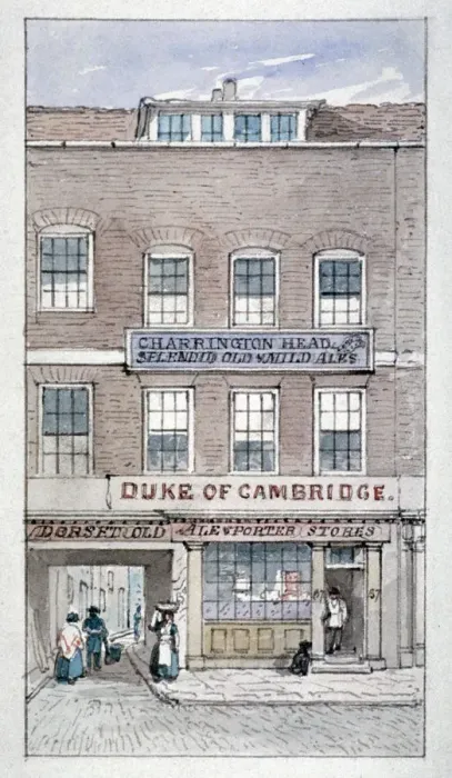 Framed Print : View of the Duke of Cambridge Tavern, Shoe Lane, City of London, c1840. Artist Framed Print : View of the Duke of Cambridge Tavern, Shoe Lane, City of London, c1840. Artist