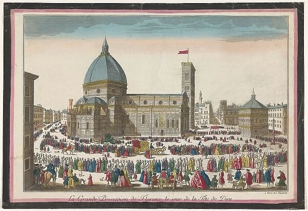 View of the Duomo in Florence with a procession on Corpus Christi, 1745-1775. Creator: Anon