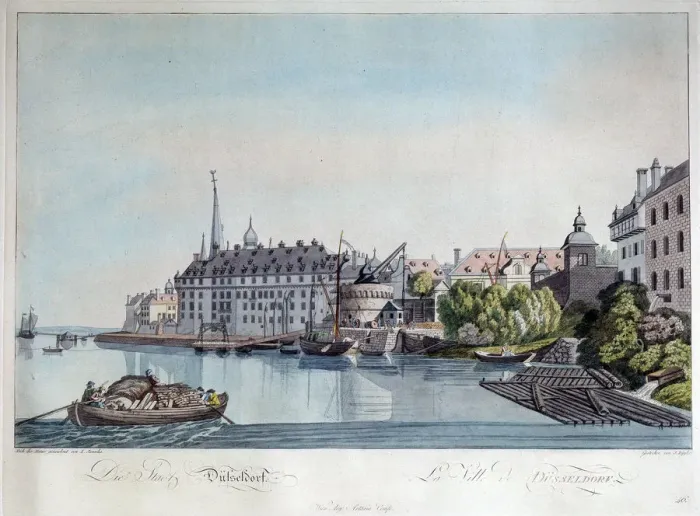 Framed Print : View of Dusseldorf before the French Bombardment on October 6th, 1794, 1798. Artist: Johann Ziegler Framed Print : View of Dusseldorf before the French Bombardment on October 6th, 1794, 1798. Artist: Johann Ziegler