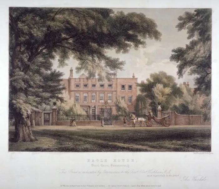 Framed Print : View of Eagle House, Brook Green, Hammersmith, London, c1810. Artist: Day & Haghe Framed Print : View of Eagle House, Brook Green, Hammersmith, London, c1810. Artist: Day & Haghe