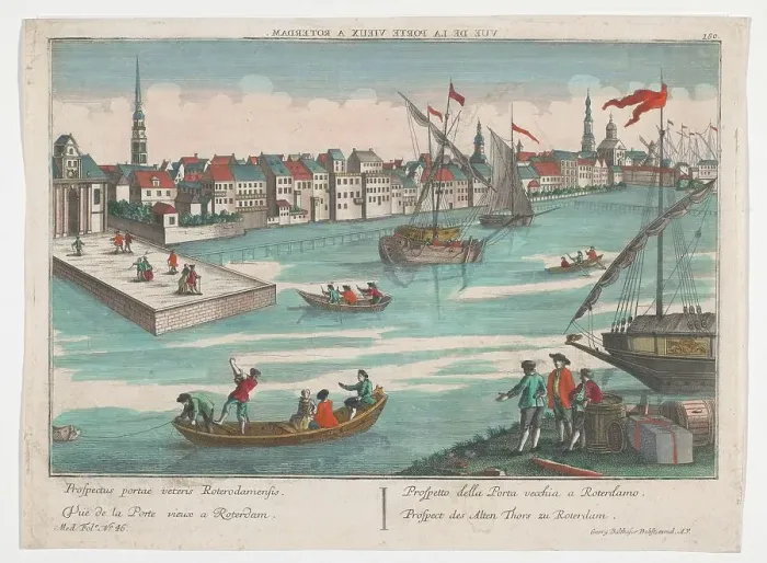 Framed Print : View of the East old main gate in Rotterdam, 1742-1801. Creator: Anon Framed Print : View of the East old main gate in Rotterdam, 1742-1801. Creator: Anon