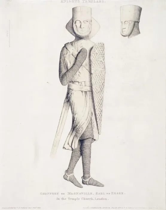 Framed Print : View of the effigy of Geoffrey de Mandeville, Earl of Essex, from Temple Church, London, 1840 Framed Print : View of the effigy of Geoffrey de Mandeville, Earl of Essex, from Temple Church, London, 1840