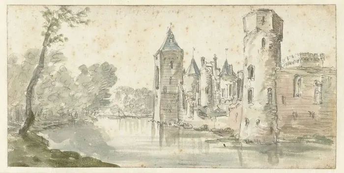 Framed Print : View of Egmond Castle, 1606-1656. Creator: Jan van Goyen Framed Print : View of Egmond Castle, 1606-1656. Creator: Jan van Goyen