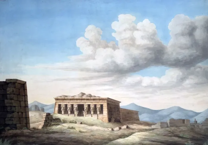 Framed Print : View of an Egyptian Temple, Dendera, 19th century Framed Print : View of an Egyptian Temple, Dendera, 19th century