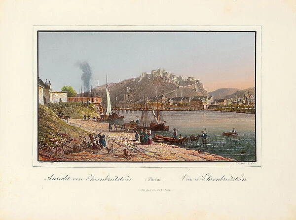 View of Ehrenbreitstein on the Rhine, 1825. Creator: Dielmann, Jakob Fürchtegott (1809-1885)