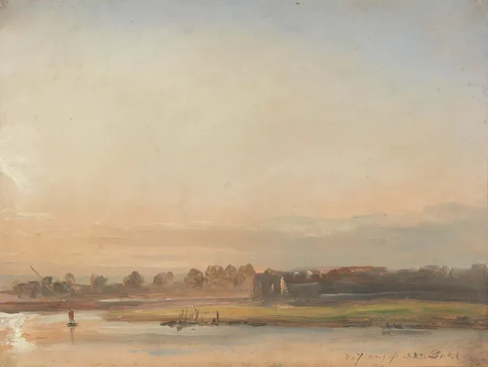 Framed Print : View of the Elbe, 1833. Creator: Johan Christian Dahl Framed Print : View of the Elbe, 1833. Creator: Johan Christian Dahl
