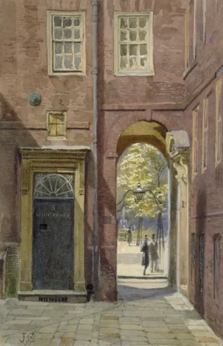 Framed Print : View of Elm Court, Inner Temple looking towards Middle Temple, London, c1880. Artist Framed Print : View of Elm Court, Inner Temple looking towards Middle Temple, London, c1880. Artist
