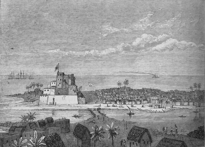 Framed Print : View of Elmina, c1880 Framed Print : View of Elmina, c1880