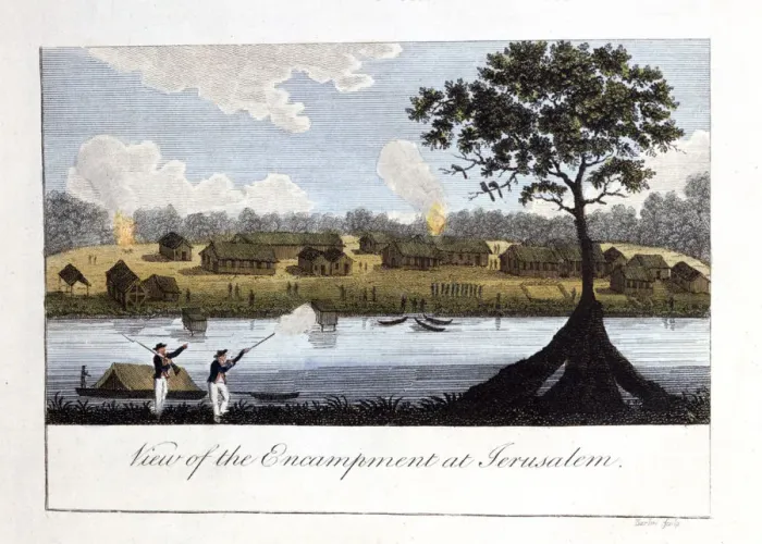 Framed Print : View of the Encampment at Jerusalam, 1813. Artist: John Gabriel Stedman Framed Print : View of the Encampment at Jerusalam, 1813. Artist: John Gabriel Stedman
