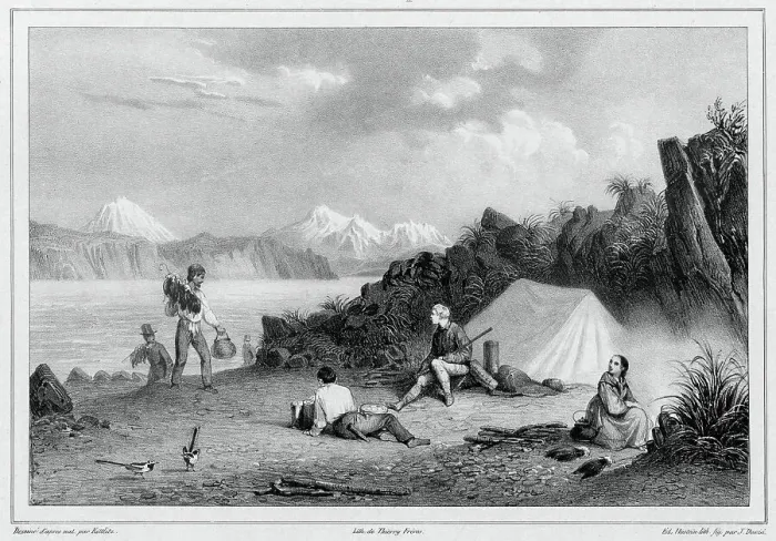 Framed Print : View of the entrance to Avacha Bay, taken from Starichkov Island, 19th century. Creators: Friedrich Heinrich Kittlitz, Jules David Framed Print : View of the entrance to Avacha Bay, taken from Starichkov Island, 19th century. Creators: Friedrich Heinrich Kittlitz, Jules David