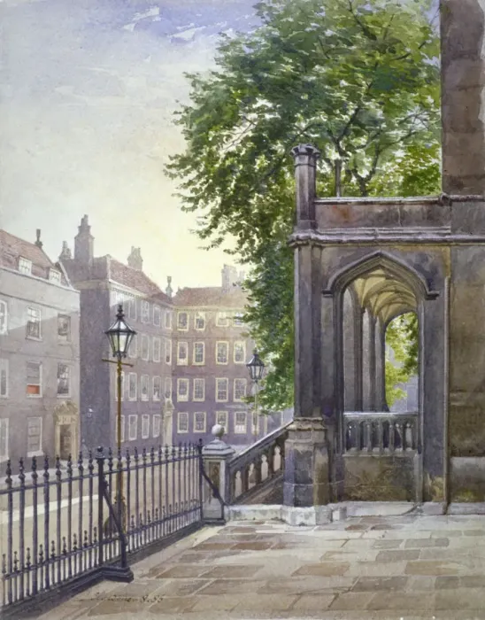 Framed Print : View of the entrance to Grays Inn Hall, South Square, London, 1886. Artist Framed Print : View of the entrance to Grays Inn Hall, South Square, London, 1886. Artist