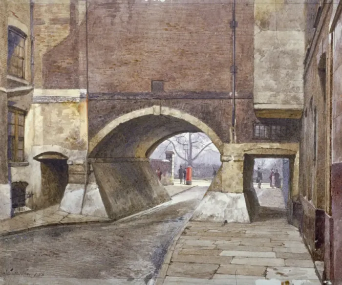 Framed Print : View of the entrance to Lincolns Inn Fields in Duke Street, Westminster, London, 1883 Framed Print : View of the entrance to Lincolns Inn Fields in Duke Street, Westminster, London, 1883
