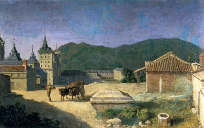 Framed Print : View of the Escorial, Spain, early 18th century. Artist: Michel-Ange Houasse Framed Print : View of the Escorial, Spain, early 18th century. Artist: Michel-Ange Houasse