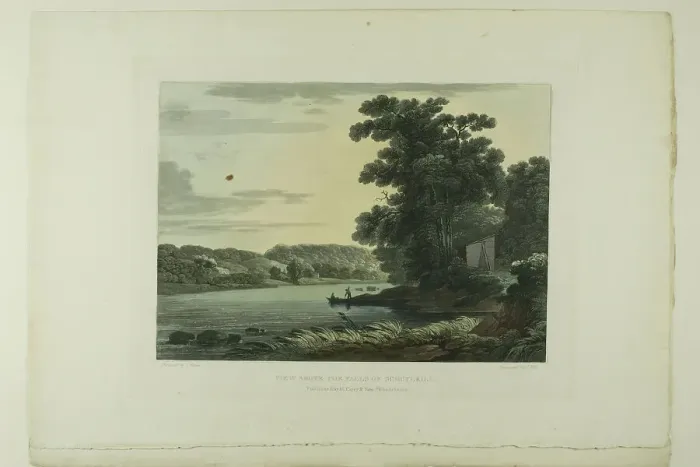 Framed Print : View above the Falls of Schuylkill, plate three of the first number of Picturesque View... 1819 / 21. Creator: John Hill Framed Print : View above the Falls of Schuylkill, plate three of the first number of Picturesque View... 1819 / 21. Creator: John Hill