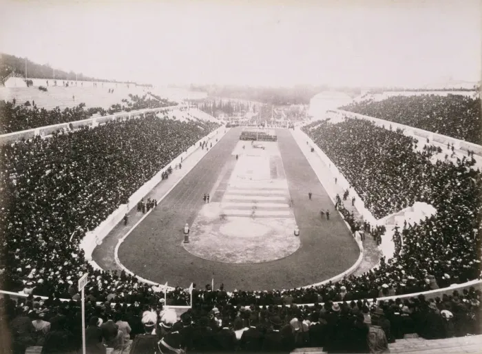 Framed Print : View of the first modern Olympic Games in Athens, 1896