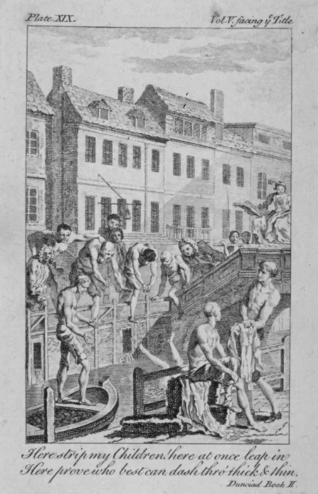 Framed Print : View of the Fleet Ditch with bathers, City of London, 1750 Framed Print : View of the Fleet Ditch with bathers, City of London, 1750