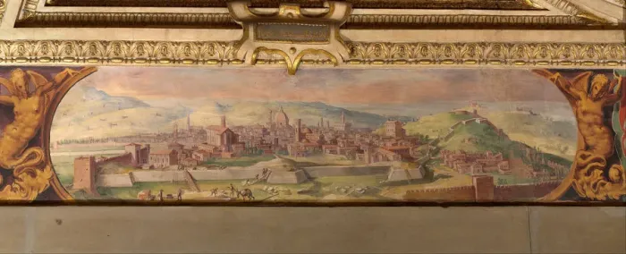 Framed Print : View of Florence, 1557-1558. Artist: Vasari, Giorgio (1511-1574) Framed Print : View of Florence, 1557-1558. Artist: Vasari, Giorgio (1511-1574)