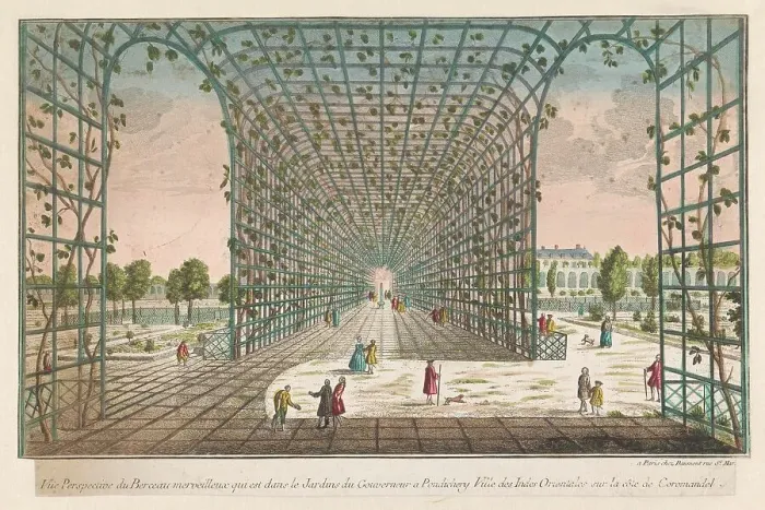 Framed Print : View of foliage in the Governor's garden, Pondicherry, 1745-1775. Creator: Anon Framed Print : View of foliage in the Governor's garden, Pondicherry, 1745-1775. Creator: Anon