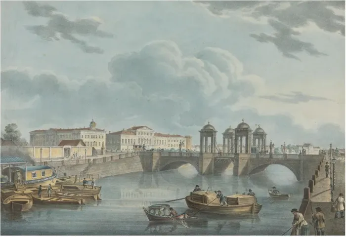 Framed Print : View of the Fontanka at the Obukhov Bridge, 1823. Artist: Beggrov, Karl Petrovich (1799-1875) Framed Print : View of the Fontanka at the Obukhov Bridge, 1823. Artist: Beggrov, Karl Petrovich (1799-1875)