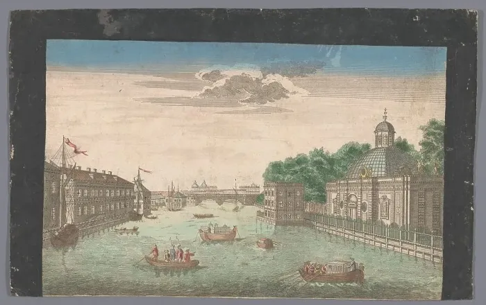 Framed Print : View of Fontanka River in Saint Petersburg seen from the north, 1745-1775. Creator: Anon Framed Print : View of Fontanka River in Saint Petersburg seen from the north, 1745-1775. Creator: Anon