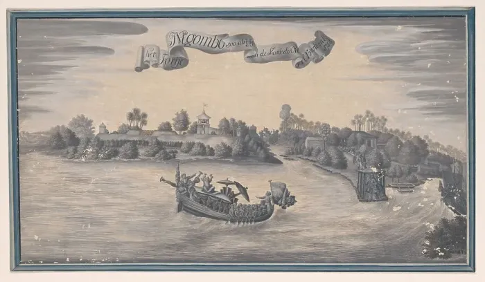 Framed Print : View of the Fort of Negombo, 1753. Creator: Anon Framed Print : View of the Fort of Negombo, 1753. Creator: Anon