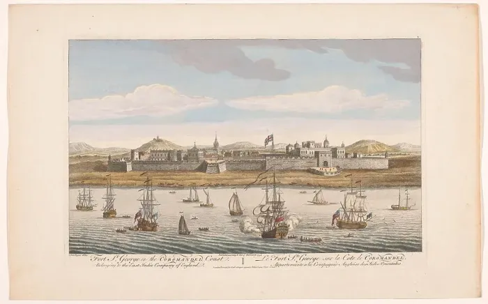 Framed Print : View of Fort Saint George at Madras, 1754. Creator: Unknown Framed Print : View of Fort Saint George at Madras, 1754. Creator: Unknown