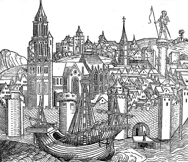 View of fortified city, 1493