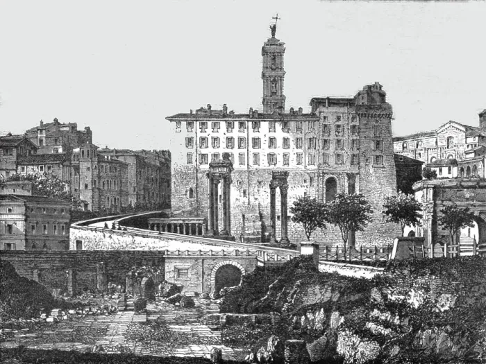 Framed Print : View from the Forum; A First Visit to Rome, 1875. Creator: Unknown Framed Print : View from the Forum; A First Visit to Rome, 1875. Creator: Unknown