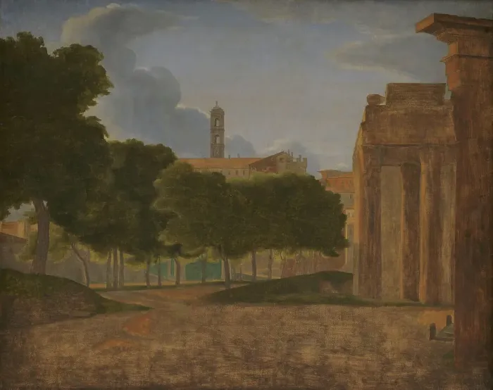 Framed Print : View of the Forum Romanum and the Via Sacra. In the background the Capitol, 1800-1850. Creators: CW Eckersberg, Unknown Framed Print : View of the Forum Romanum and the Via Sacra. In the background the Capitol, 1800-1850. Creators: CW Eckersberg, Unknown