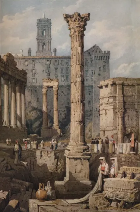 Framed Print : View in the Forum, Rome, c1823. Artist: Samuel Prout