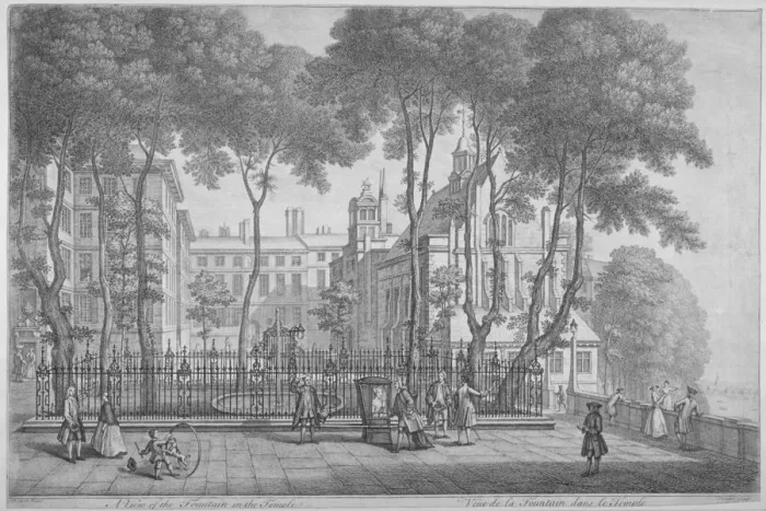 Framed Print : View of Fountain Court, Middle Temple, City of London, 1752. Artist: Henry Fletcher Framed Print : View of Fountain Court, Middle Temple, City of London, 1752. Artist: Henry Fletcher