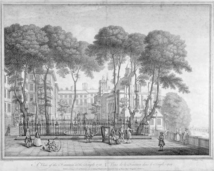 Framed Print : View of Fountain Court, Middle Temple, City of London, 1752 Framed Print : View of Fountain Court, Middle Temple, City of London, 1752