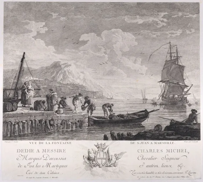 Framed Print : View of the Fountain of St. John in Marseille, ca. 1750-1800. Creator: Pierre Francois Laurent Framed Print : View of the Fountain of St. John in Marseille, ca. 1750-1800. Creator: Pierre Francois Laurent