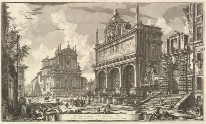 Framed Print : View of the Fountainhead of the Acqua Felice... from Vedute di Roma (Roman Views), ca Framed Print : View of the Fountainhead of the Acqua Felice... from Vedute di Roma (Roman Views), ca