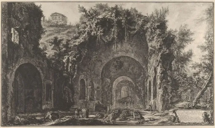 Framed Print : View of the fountainhead and the Grotto of Egiria outside the Porta Capena, 1760-78 Framed Print : View of the fountainhead and the Grotto of Egiria outside the Porta Capena, 1760-78