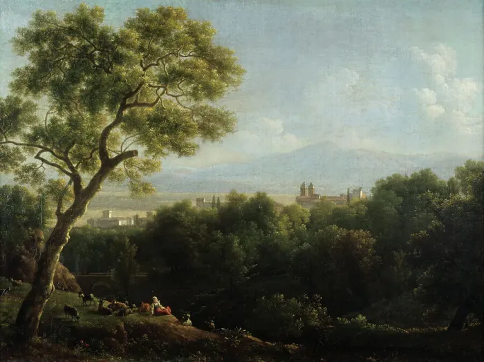 Framed Print : View of Frascati, 1820. Artist: Jean Joseph Xavier Bidauld Framed Print : View of Frascati, 1820. Artist: Jean Joseph Xavier Bidauld
