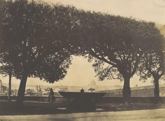 Framed Print : View from the French Academy at the Villa Medici, ca. 1852. Creator: Giacomo Caneva Framed Print : View from the French Academy at the Villa Medici, ca. 1852. Creator: Giacomo Caneva