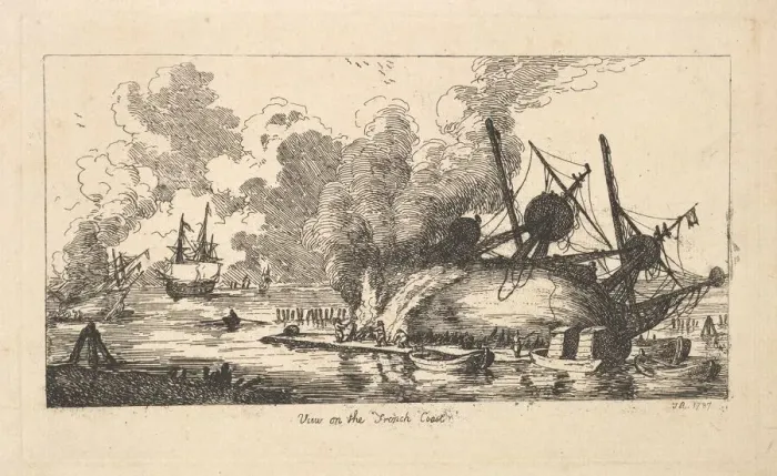 Framed Print : View on the French Coast, 1787. Creator: Thomas Rowlandson Framed Print : View on the French Coast, 1787. Creator: Thomas Rowlandson