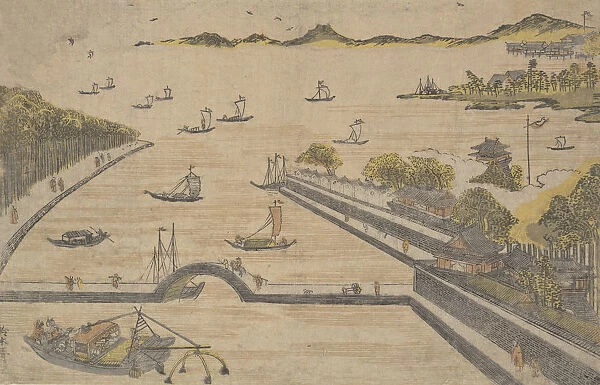 View of Fukagawa, Edo, ca. 1764. ca. 1764. Creator: Suzuki Harunobu
