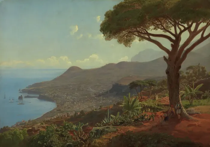 Framed Print : View of Funchal on Madeira, 1853. Creator: J. F. Eckersberg Framed Print : View of Funchal on Madeira, 1853. Creator: J. F. Eckersberg