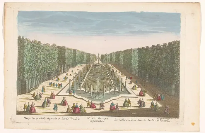Framed Print : View of the Galerie d'Eau in the garden of Versailles, 1745-1775. Creator: Anon Framed Print : View of the Galerie d'Eau in the garden of Versailles, 1745-1775. Creator: Anon