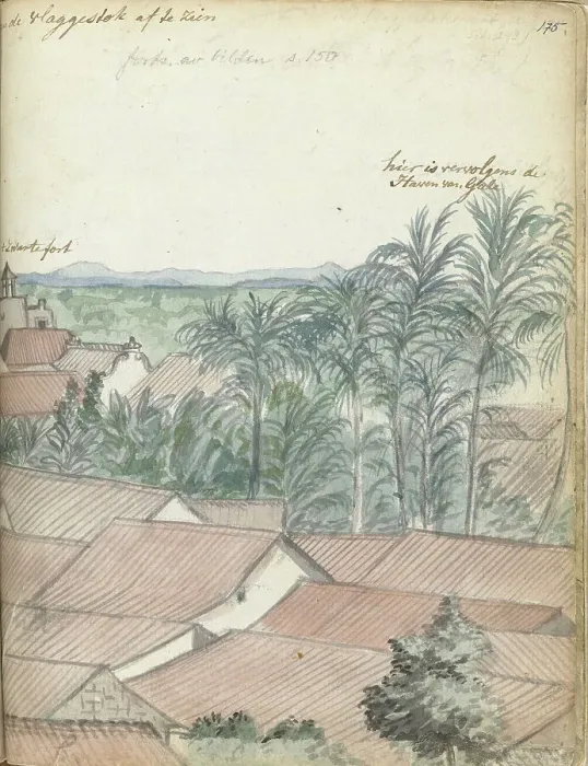 Framed Print : View over Galle, 1785-1786. Creator: Jan Brandes Framed Print : View over Galle, 1785-1786. Creator: Jan Brandes