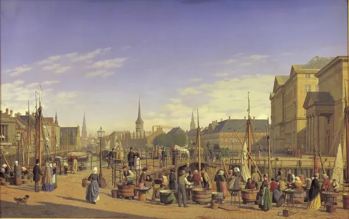 Framed Print : View from Gammel Strand towards Christiansborg, 1868. Creator: Heinrich Hansen Framed Print : View from Gammel Strand towards Christiansborg, 1868. Creator: Heinrich Hansen